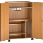 Medienschrank, fahrbar, 150 cm hoch,  96x67 cm (B/T), fahrbar, 